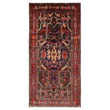 New Persian Nahavand Hand-Knotted Wool Rug, 5'2"x10'6"
