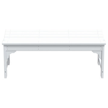 WestinTrends Plastic Picnic Bench Outdoor Dining Patio Lounge Garden Bench, White