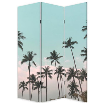 Tropical Palm Trees Room Three Panel Divider Screen