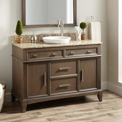 48" LIVIA VANITY FOR SEMI-RECESSED SINK - GRAY WASH - Bathroom Vanities And Sink Consoles