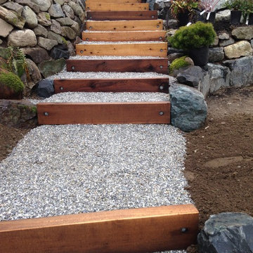 Shoreline Landscape Timbers & Retention Walls (Before & After)