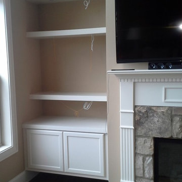 Fireplace Media Floating Cabinet and Shelves