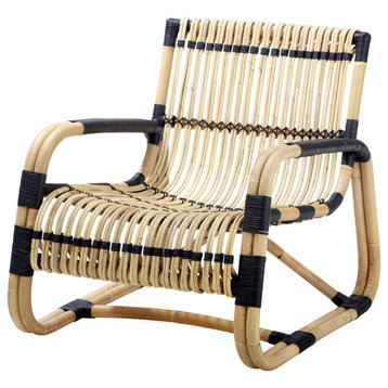 Curve Lounge Chair - Natural with Black Bindings