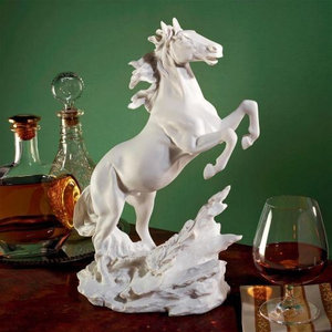 17th Century Roman Charioteer Charging Muscular Stallions Bonded Marble Statue