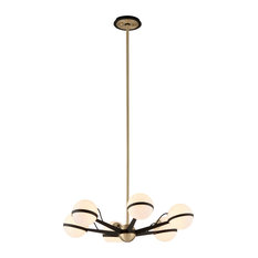 Troy Lighting F5303 Ace 6 Light Chandelier - Textured Bronze and Brushed Brass