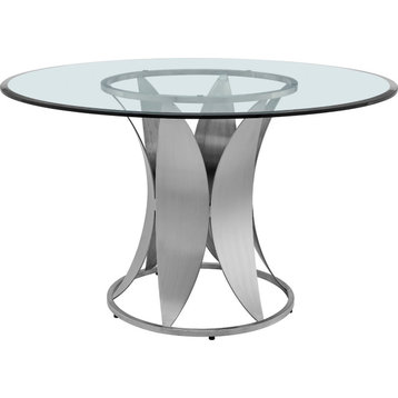 Petal Dining Table - Brushed Stainless Steel Finishing