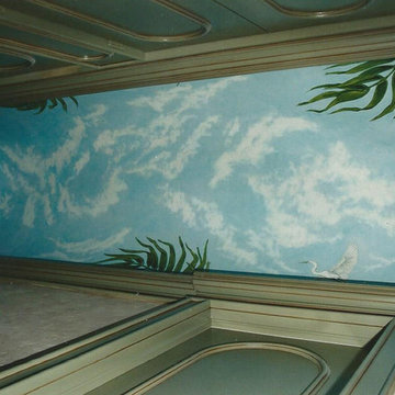 Tropical Barrel Ceiling Mural