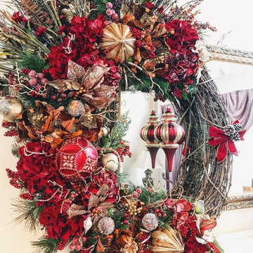Eclectic Red & Gold Designed Holiday Tree