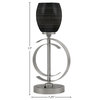 1-Light Table Lamp, Graphite Finish, 5" Black Matrix Glass