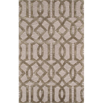 Pasargad Transitiona Collection Hand-Tufted Vsilk&wool Area Rug- 5' 0" X  8' 0"