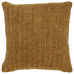 Kosas Home - Marcie Knitted 22" Throw Pillow by Kosas Home, Honey - The Marcie Pillow showcases artisanal craftsmanship with its visually enticing hand-knitted pattern. The neutral hues of the pillow highlight its multi-dimensional chunky texture and would complement any decor. Styling your home is effortless with this casual and versatile pillow.