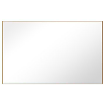 Rectangle Framed Bathroom Vanity Mirror Accent Wall Mirror, Gold, 30"x48
