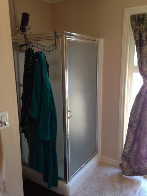 remove fiberglass shower to a new tile design