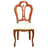 Consigned Rococo Dining Chair Italy Ivory Damask