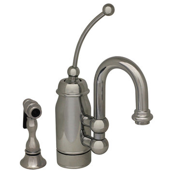 Single Handle Faucet with Curved Extended Stick Handle and Curved Swivel Spout