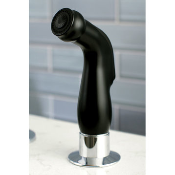 Gourmetier Single-Handle Kitchen Faucet w/Sprayer, Matte Black/Polished Chrome