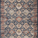 ABANI - Abani Babylon Area Rug, Navy Distressed Multi Medallion, 4'x6' - Picture yourself nestled in by the fire; but, you have to step off the couch to add more wood. Thankfully, your feet touch down on our super soft, yet fashionable rug, protecting them from the unwelcomed coldness of the floor. Not only is this piece functional, but its distressed look and classic navy background color give us all of the vintage vibes too! For additional warmth, we've included a multi-colored motif that looks as if 21 mini medallions have been delicately placed to perfection. Doesn't that give you all the warm and fuzzies?