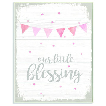 The Kids Room by Stupell Our Little Blessing Pink Kids Word Design, 13 x 19