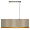 Mult Light Pendant With Matte Nickel Finish and Cappucino and Gold Shade