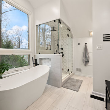Modern Steam Shower Bathroom Remodel in Reston, VA