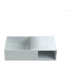 ADM Bathroom Design - ADM Rectangular Shelved Wall Mounted Sink, White, 32" - Bathroom Sinks