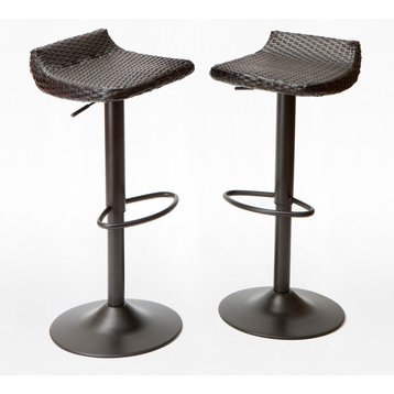 Deco Woven Outdoor Bar Stools (Indoor/Outdoor), Set of 2 by RST