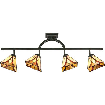 Tiffany Track Light Fixture - Tiffany 4 Light Linear Track Lighting - Track