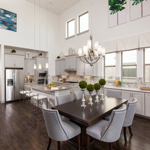 vaulted kitchen/dining room