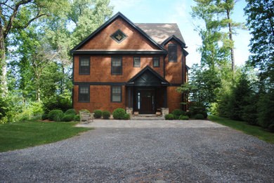 This is an example of a farmhouse landscaping in New York.