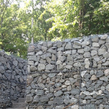 Upper Grandview Gabion Wall + Custon Fence