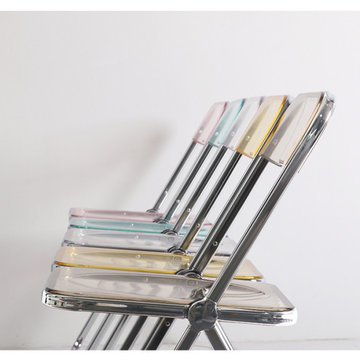 Modern Clear Lucite and Acrylic Folding Game Chairs