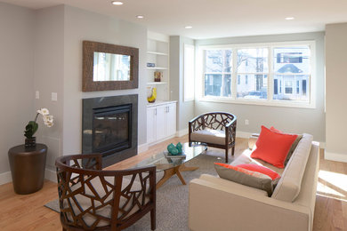 Inspiration for a contemporary living room remodel in Boston