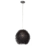 Varaluz Lighting - Varaluz Lighting Urchin - One Light Mini-Pendant, Black Finish - Sea urchins are simple, geometric-shaped creatures with telltale barbs that inhabit all oceans. They are also creatures that inspire poetic words and light fixtures alike. Hand crafted. Hand-forged steel has 70% or greater recycled content. Low-VOC finish. Nature inspired.