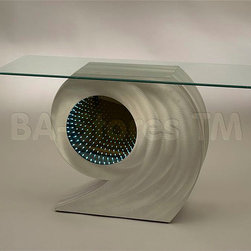 Vortex Infinity Console Table in Brushed Aluminum - Console Tables