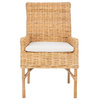 Clancy Rattan Accent Chair With Cushion Natural