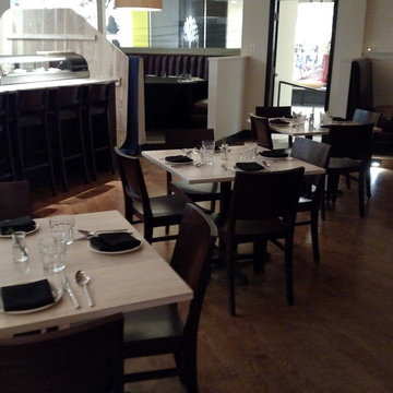 Parella's Custom Whitewashed Restaurant Tables