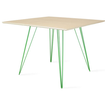 Williams Square Dining Table - Green, Small, Maple