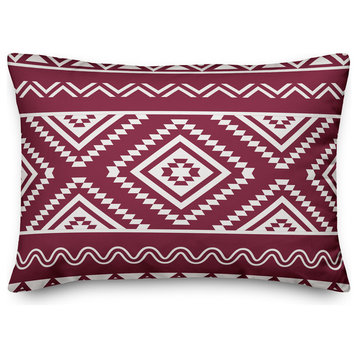 Maroon Tribal Pattern 14x20 Lumbar Pillow