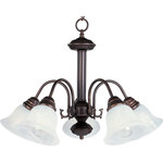 Maxim Lighting International - Malaga 5-Light Chandelier, Oil Rubbed Bronze, Marble - Shed some light on your next family gathering with the Malaga Chandelier. This 5-light chandelier is beautifully finished in satin nickel with marble glass shades. Hang the Malaga Chandelier over your dining table for a classic look, or in your entryway to welcome guests to your home.