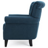 GDF Studio Nowell Contemporary Fabric Tufted Chair, Dark Blue