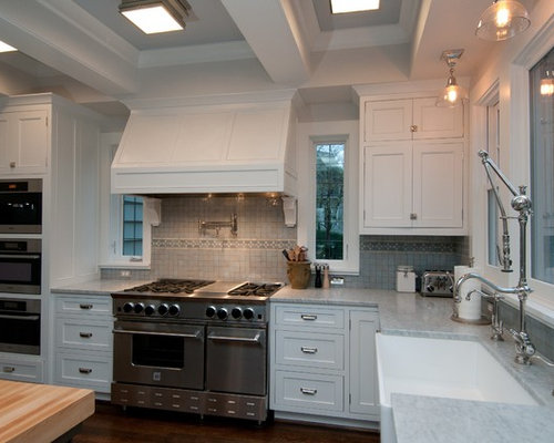 Windows Flanking Stove Design Ideas & Remodel Pictures | Houzz