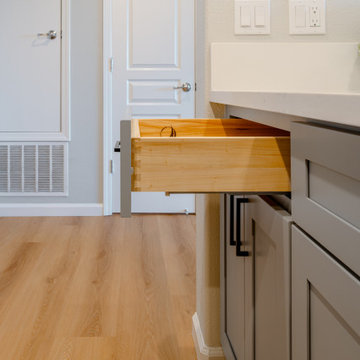 Modern Gray Shaker Kitchen Cabinets with Stainless Steel Appliances The Cabinati
