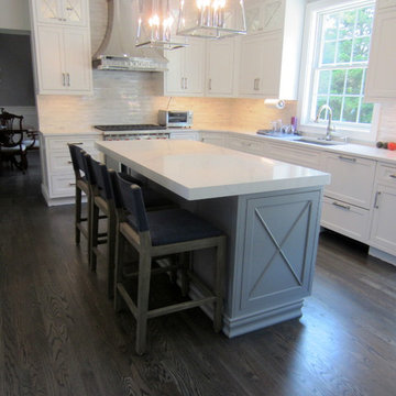 NESCONSET: RED OAK REFINISHED WITH DRIFTWOOD STAIN + 3 COATS TRAFFIC HD SATIN