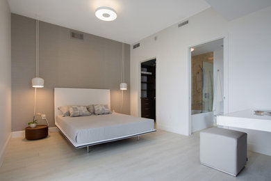 Inspiration for a modern bedroom remodel in Miami