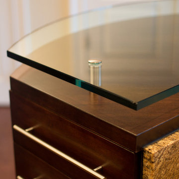 "Corsica" Maple Espresso with Glass Countertops