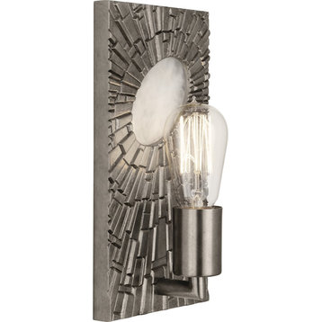 Robert Abbey Goliath Sconce, Antiqued Nickel/White Rock Crystal Accent - S418