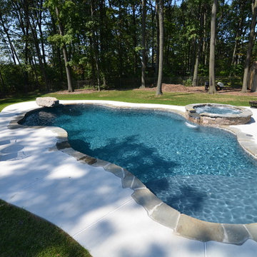 Lazy River Pool with Raised Spa and Dive Rock