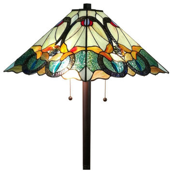 Tiffany Style 2 Light Mission Floor Lamp, 63" Tall