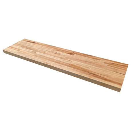 American-Made 1.5" Thick Butcher Block Shelf, Maple, 12" X 48"