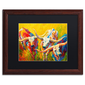 Marion Rose 'Dance of the Longhorns' Art, Wood Frame, Black Mat, 20x16